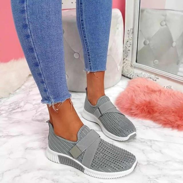 Damen Plateau Sneaker Slip-On mit Plateausohle – Freizeitschuhe