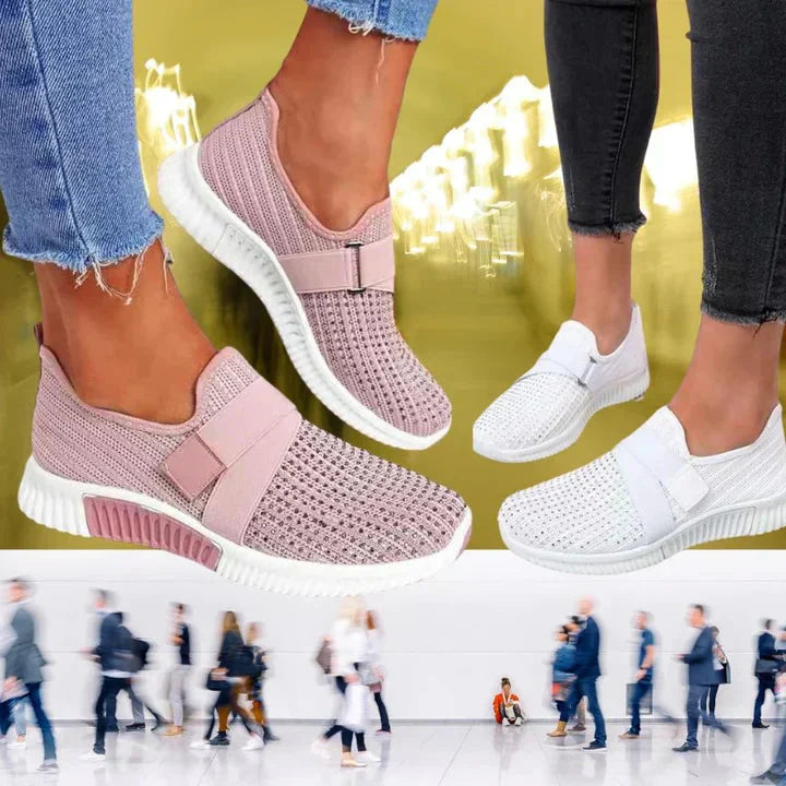 Damen Plateau Sneaker Slip-On mit Plateausohle – Freizeitschuhe