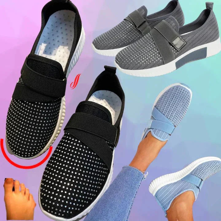 Damen Plateau Sneaker Slip-On mit Plateausohle – Freizeitschuhe