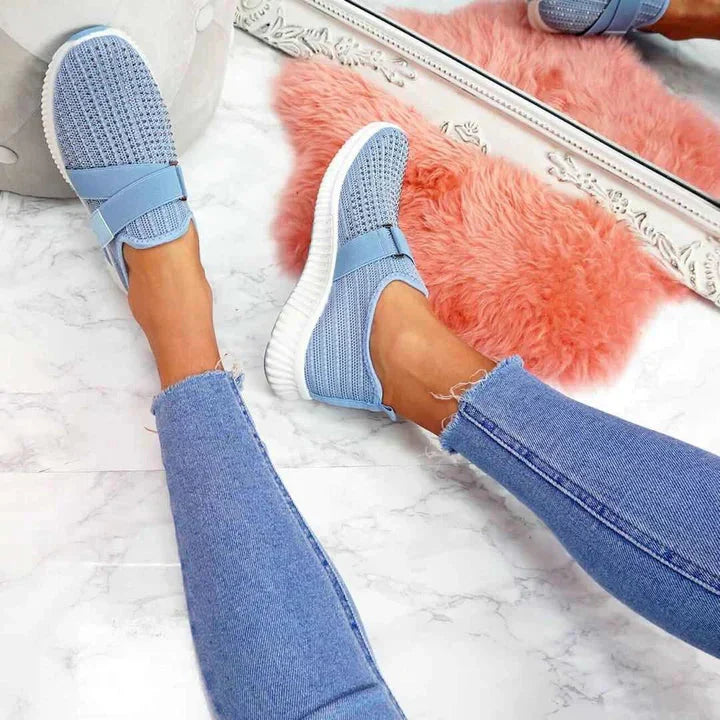Damen Plateau Sneaker Slip-On mit Plateausohle – Freizeitschuhe