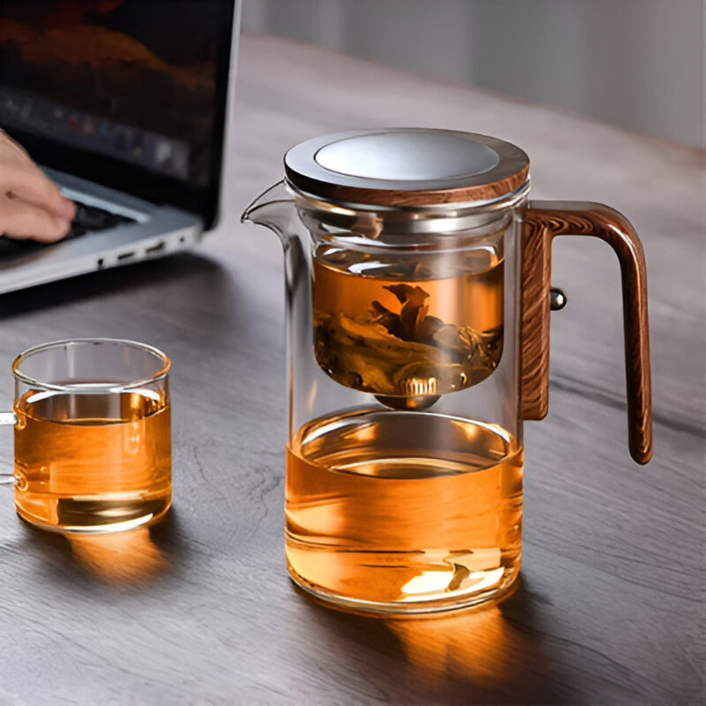 Elegante Glas-Teekanne mit Infuser – Teekanne für losen Tee