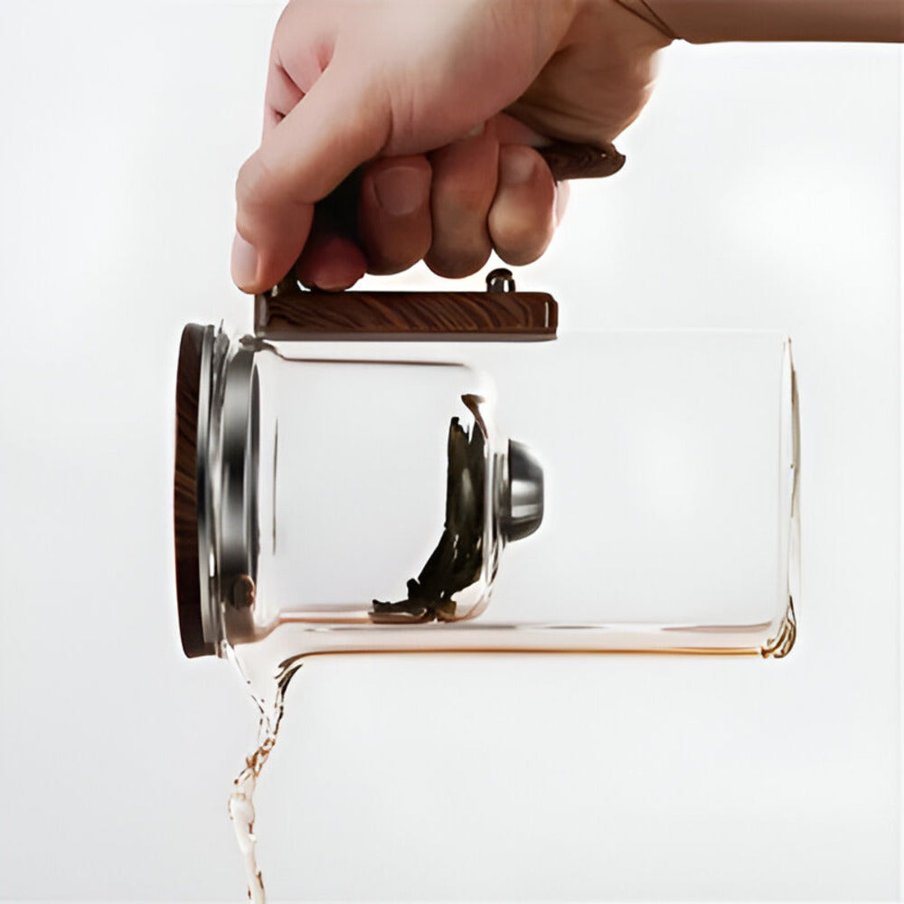 Elegante Glas-Teekanne mit Infuser – Teekanne für losen Tee
