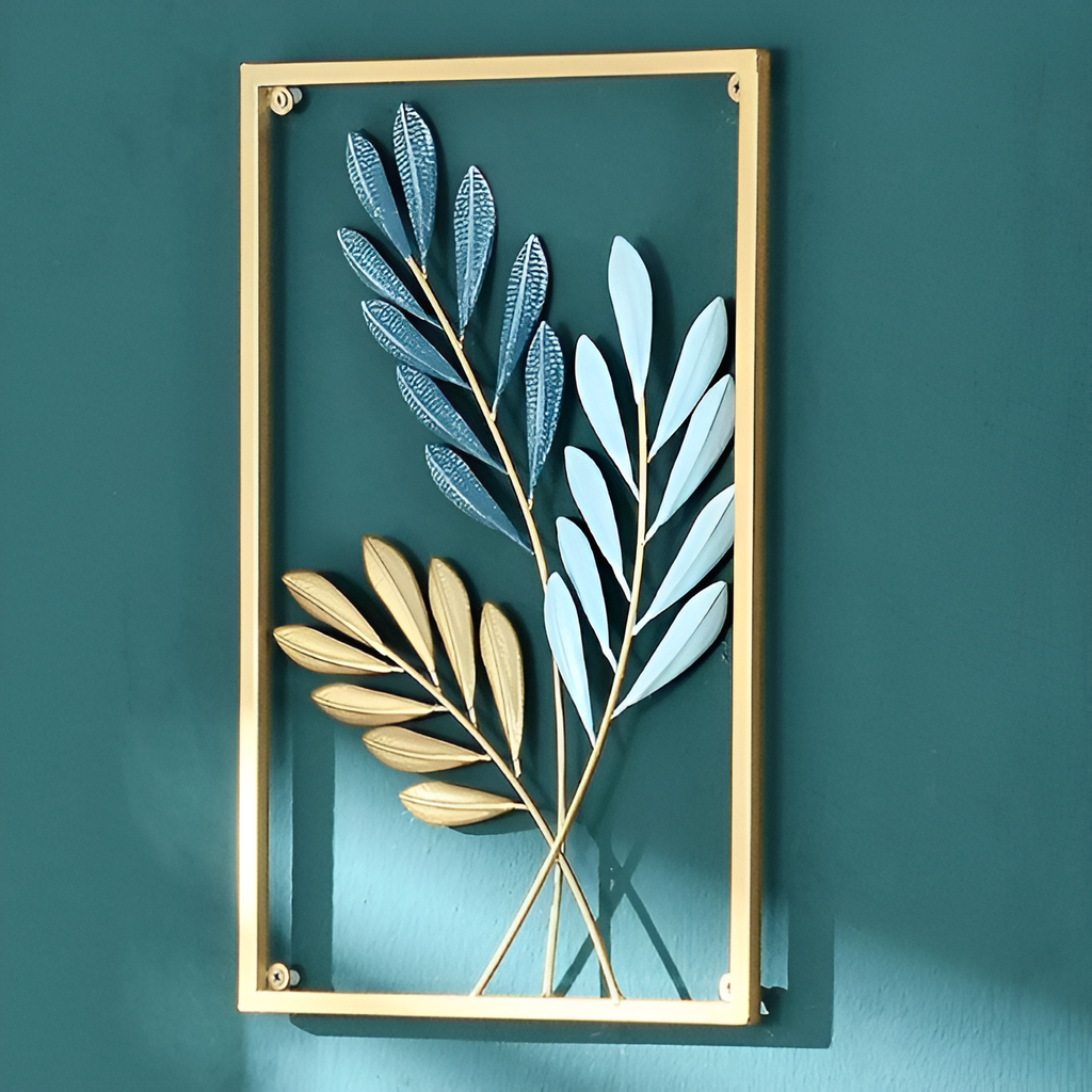 Nordische Metall-Wandkunst „Leafy Luxe“ – Blatt-Dekor aus Metall