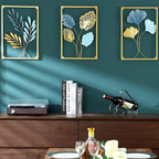 Nordische Metall-Wandkunst „Leafy Luxe“ – Blatt-Dekor aus Metall