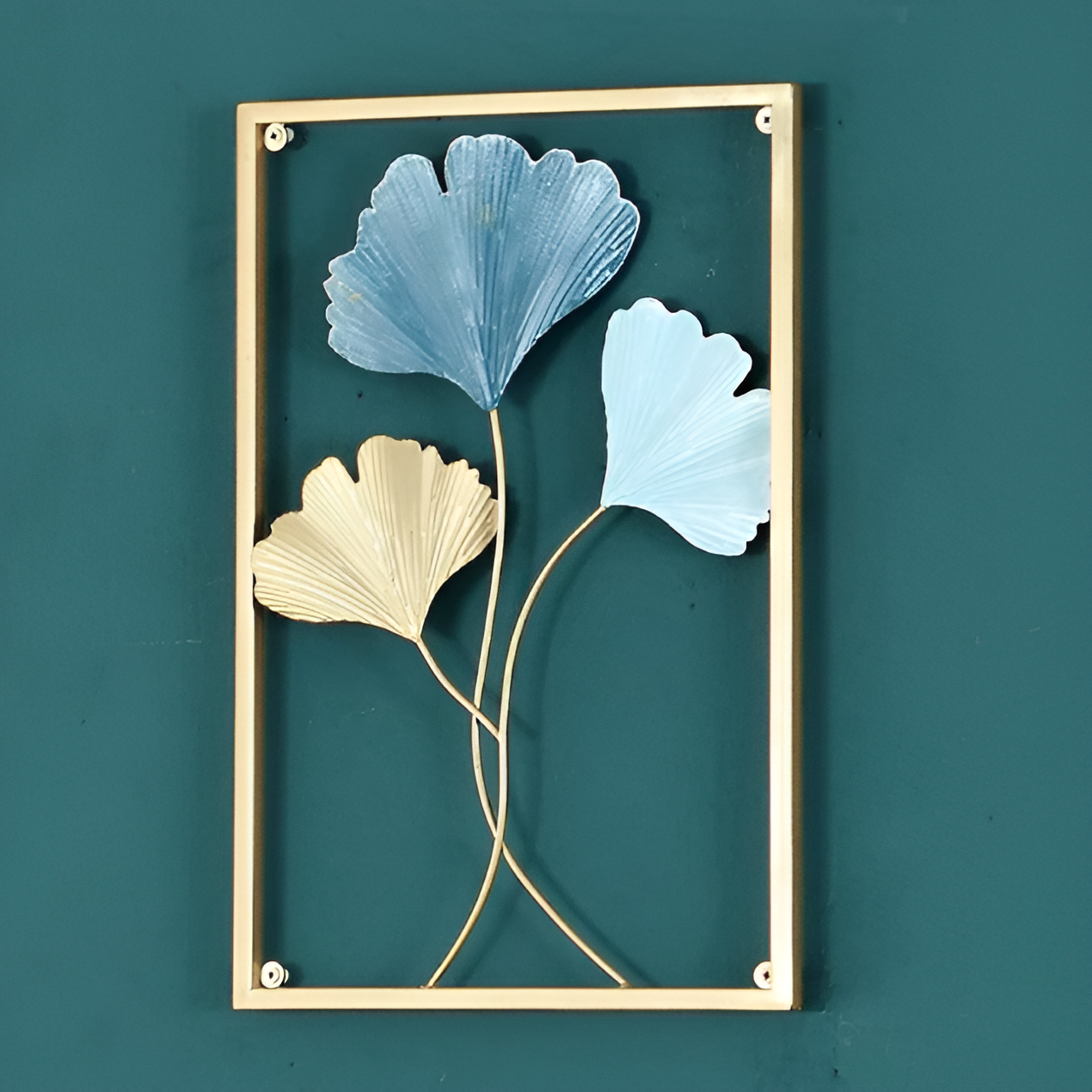 Nordische Metall-Wandkunst „Leafy Luxe“ – Blatt-Dekor aus Metall