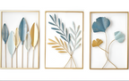 Nordische Metall-Wandkunst „Leafy Luxe“ – Blatt-Dekor aus Metall