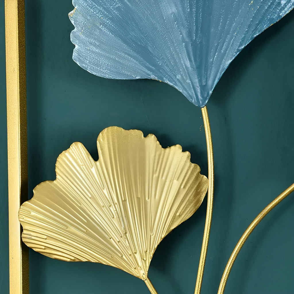 Nordische Metall-Wandkunst „Leafy Luxe“ – Blatt-Dekor aus Metall