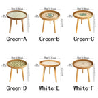 Scandi | Table Basse Ronde En Rotin Fait Main Avec Plateau En Bois