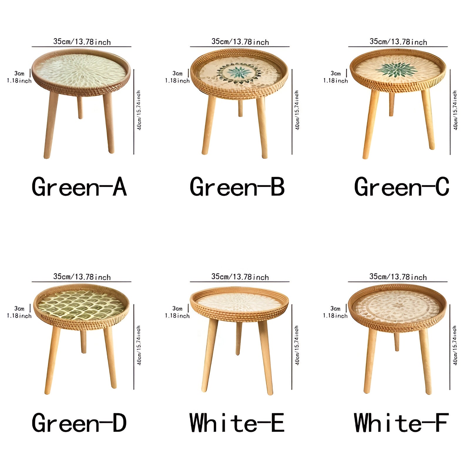 Scandi | Table Basse Ronde En Rotin Fait Main Avec Plateau En Bois