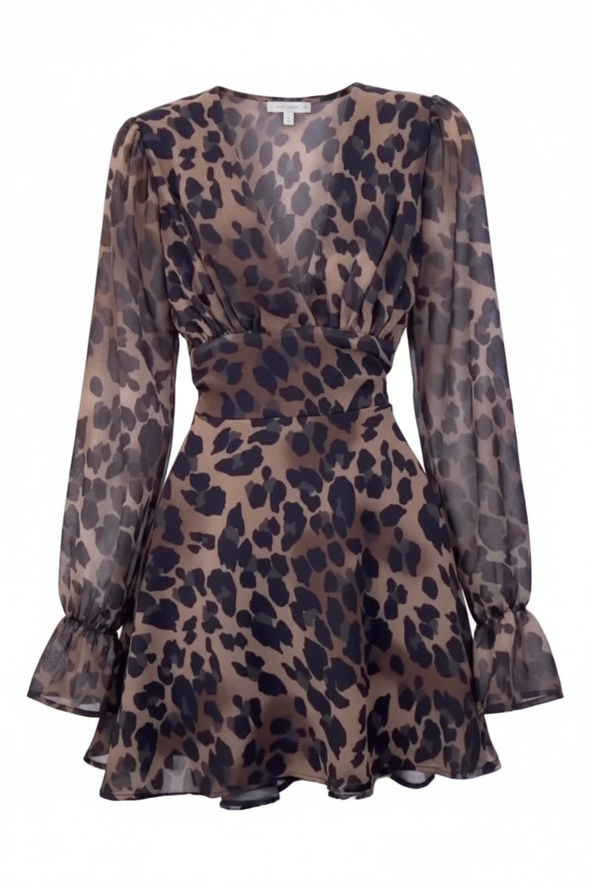 Damen Kleid aus Polyester | A-Linien Kleid mit Leopardenmuster | Alltag und Urlaub | Schmid