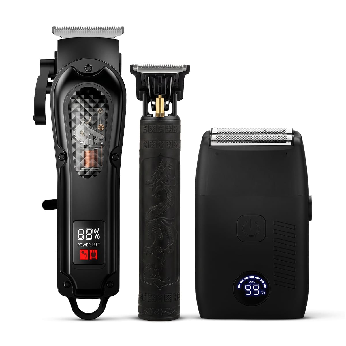 3-teiliges Haar- & Bartpflege-Set | USB-Akku mit 2600 mAh | Haarschneider, Barttrimmer & Doppelfolienrasierer | Schmid