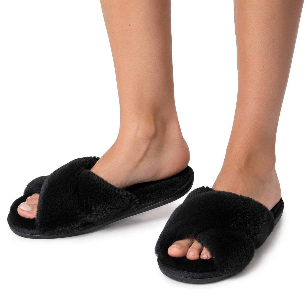 Gefütterte Damen-Winterhausschuhe | Polyester-Kunstfell & Geschlossene Fußabdeckung | Strukturierte Sohle für Zuhause | Schmid