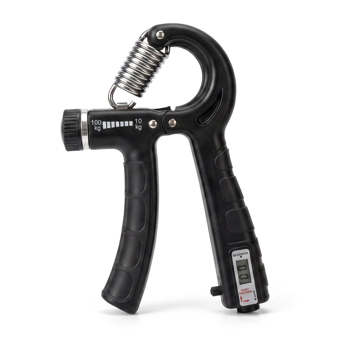 Verstellbarer Handtrainer | 10–100 kg Widerstand & Wiederholungszähler | Kompaktes Grifftrainingsgerät mit Display | Schmid