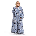 Oversized Deckenpullover mit Kapuze | 100 % Polyester-Flanell-Fleece | Lange Tragbare Decke mit Großer Fronttasche | Schmid