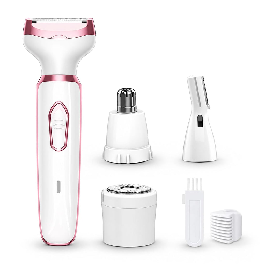 4-in-1 Elektrischer Haartrimmer | Kunststoff & Edelstahl | IPX7 USB-Pflegegerät mit 4 Wechselköpfen | Schmid