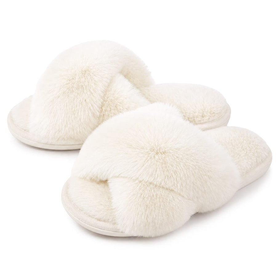Gefütterte Damen-Winterhausschuhe | Polyester-Kunstfell & Geschlossene Fußabdeckung | Strukturierte Sohle für Zuhause | Schmid