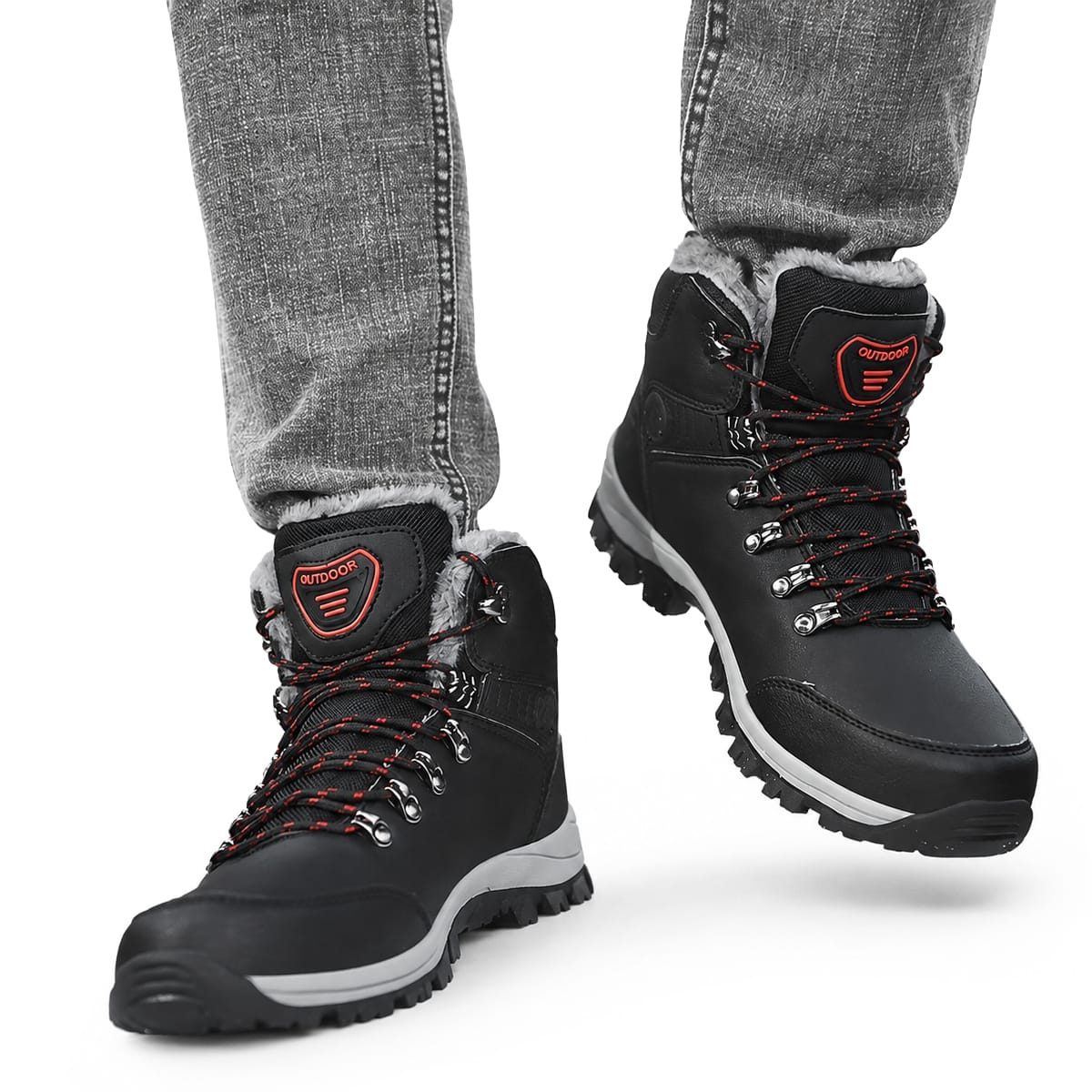 Gefütterte Winterstiefel | Wasserabweisendes Obermaterial & TPR-Profilsohle | Schnürstiefel in EU 39–46 | Schmid