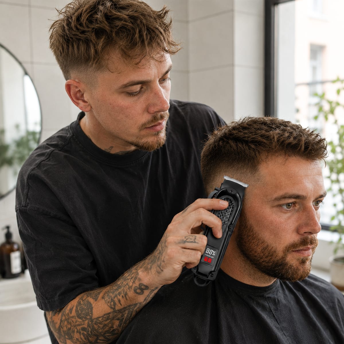 3-teiliges Haar- & Bartpflege-Set | USB-Akku mit 2600 mAh | Haarschneider, Barttrimmer & Doppelfolienrasierer | Schmid