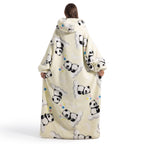 Oversized Deckenpullover mit Kapuze | 100 % Polyester-Flanell-Fleece | Lange Tragbare Decke mit Großer Fronttasche | Schmid