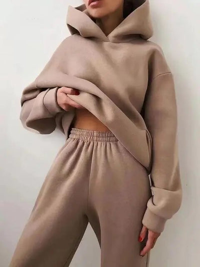 Kapuzenpulli l und Jogginghosen Set für Damen