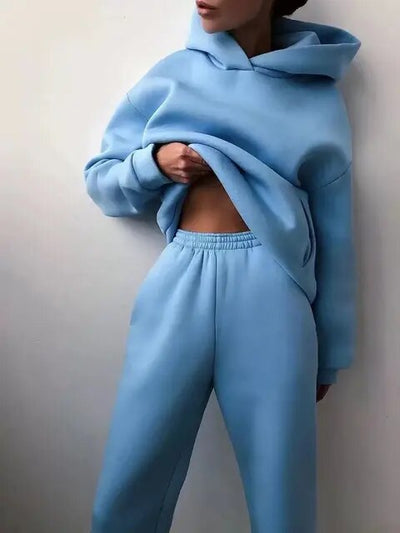 Kapuzenpulli l und Jogginghosen Set für Damen
