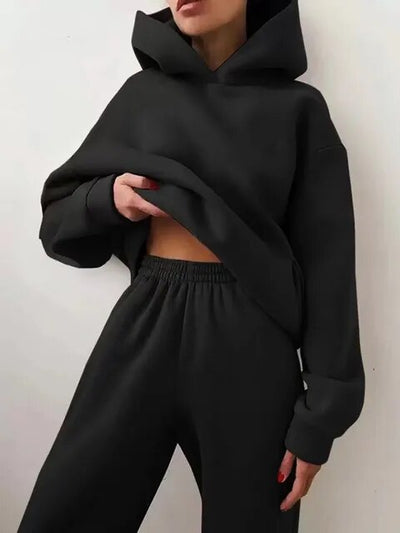 Kapuzenpulli l und Jogginghosen Set für Damen