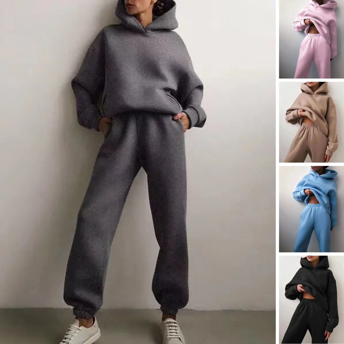 Kapuzenpulli l und Jogginghosen Set für Damen