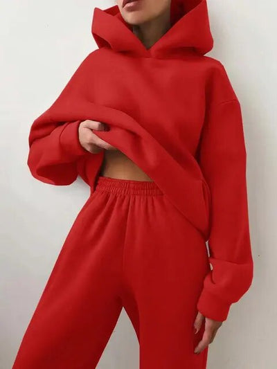 Kapuzenpulli l und Jogginghosen Set für Damen