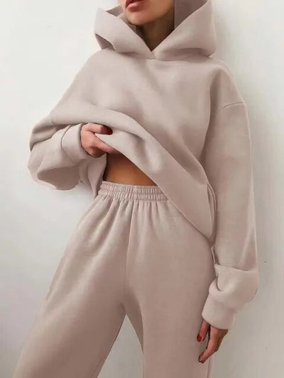 Kapuzenpulli l und Jogginghosen Set für Damen