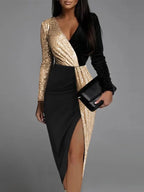 Sophie Glitzerkleid | Eleganter Abendstil mit Goldschimmer