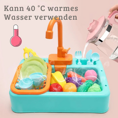 Miniwash pro | realistischer spielzeug-geschirrspüler für kleine küchenhelden