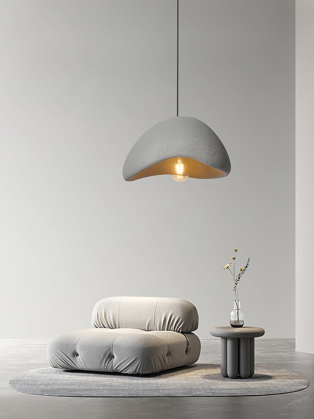 Wabi-Sabi Pendelleuchte aus Gewebe – Deckenlampe für Innenräume
