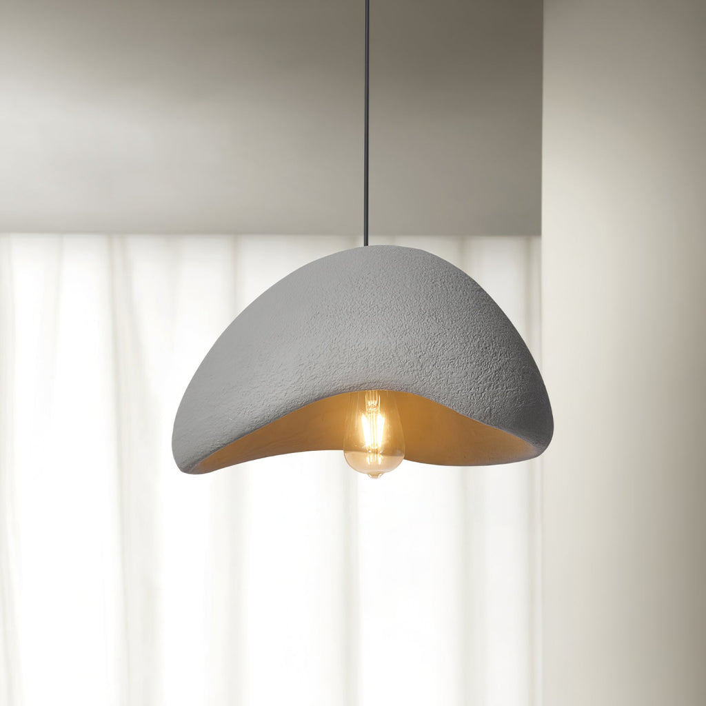 Wabi-Sabi Pendelleuchte aus Gewebe – Deckenlampe für Innenräume