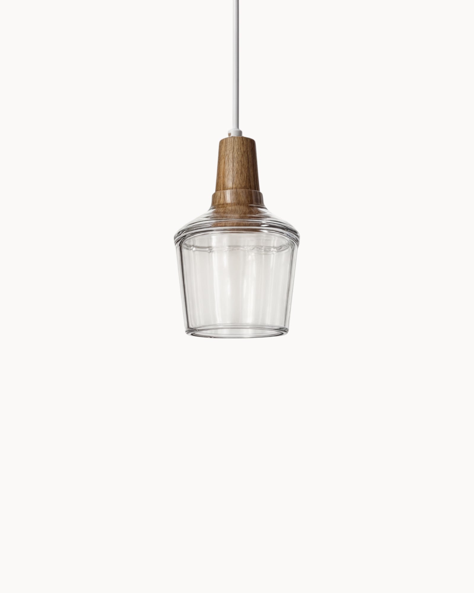 Loft Pendelleuchte – Glas und Holz, E27, Höhenverstellbar