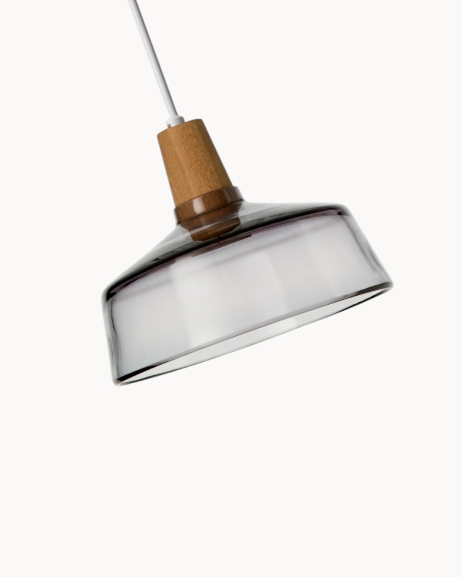 Loft Pendelleuchte – Glas und Holz, E27, Höhenverstellbar