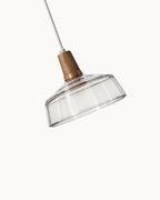 Loft Pendelleuchte – Glas und Holz, E27, Höhenverstellbar