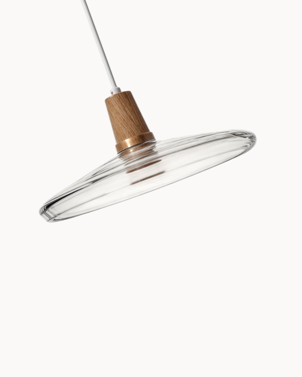 Loft Pendelleuchte – Glas und Holz, E27, Höhenverstellbar
