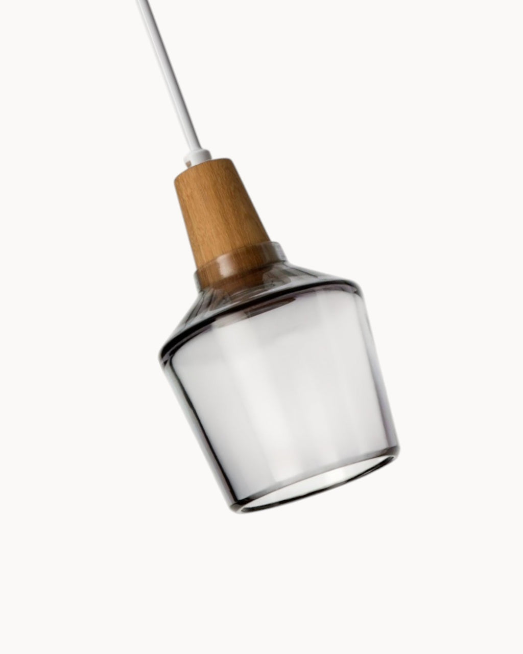 Loft Pendelleuchte – Glas und Holz, E27, Höhenverstellbar