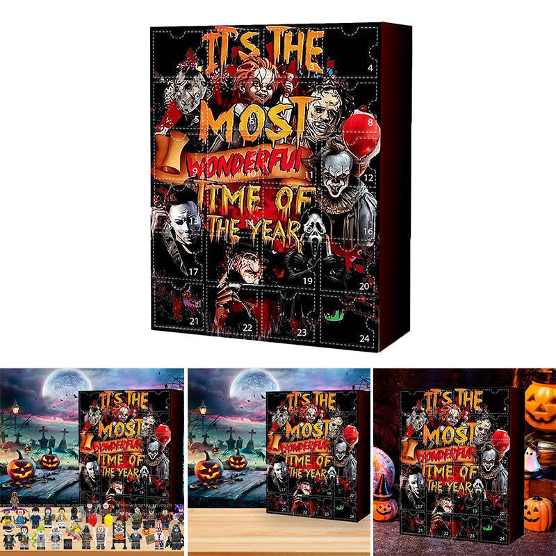 Horror-Adventskalender | 24 Minifiguren & Verschiedene Sammlerstücke | Halloween-inspirierter Countdown-Kalender zum Sammeln & Verschenken | Schmid