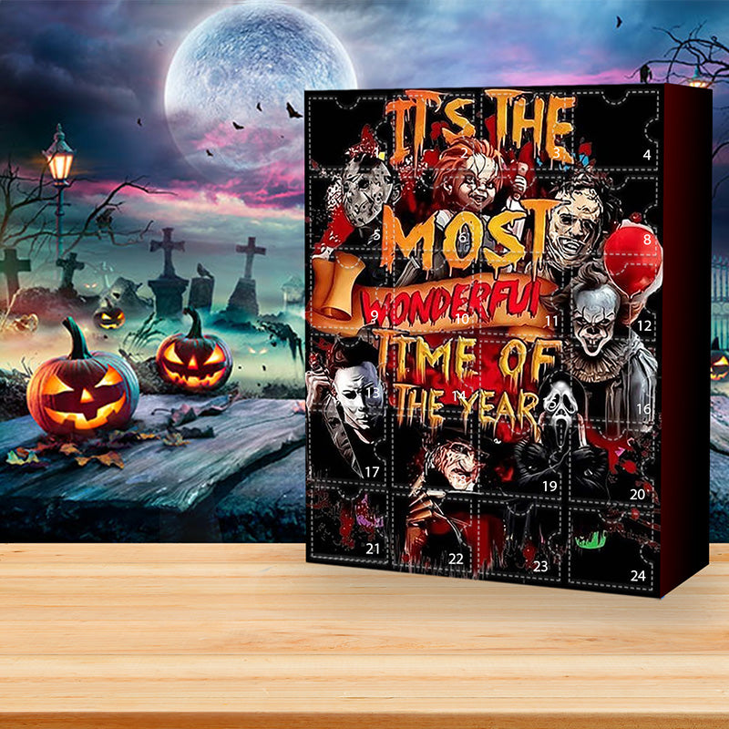 Horror-Adventskalender | 24 Minifiguren & Verschiedene Sammlerstücke | Halloween-inspirierter Countdown-Kalender zum Sammeln & Verschenken | Schmid