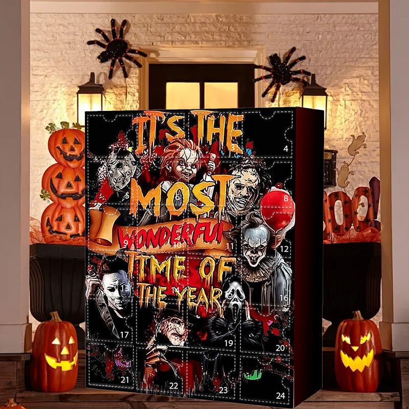 Horror-Adventskalender | 24 Minifiguren & Verschiedene Sammlerstücke | Halloween-inspirierter Countdown-Kalender zum Sammeln & Verschenken | Schmid