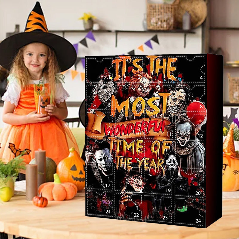 Horror-Adventskalender | 24 Minifiguren & Verschiedene Sammlerstücke | Halloween-inspirierter Countdown-Kalender zum Sammeln & Verschenken | Schmid