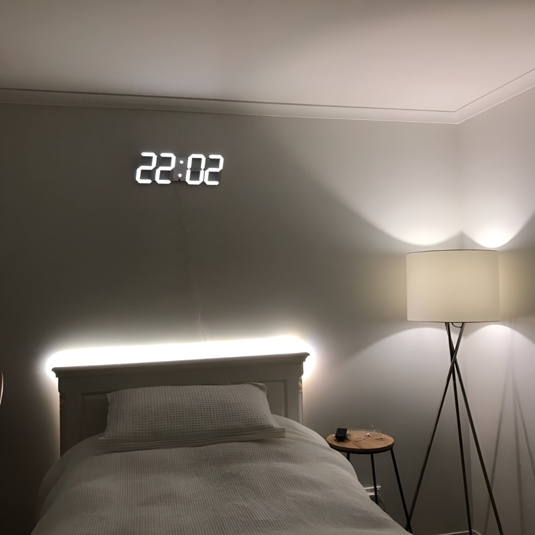 LED Digitaluhr mit 3D-Display – Wand- oder Tischuhr, LED-Anzeige