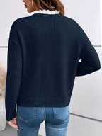 Vera Bluse mit Spitzen‑Detail – Damen Langarmbluse