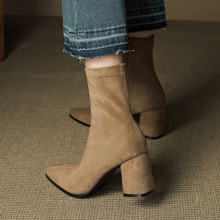 Sienna Suede Stiefel – Damen Mid-Calf Boots aus Wildleder-Look