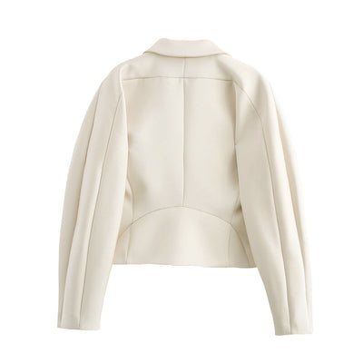 Damen blazerjacke | im modernen cropped-design mit elegantem revers und praktischen taschen ww