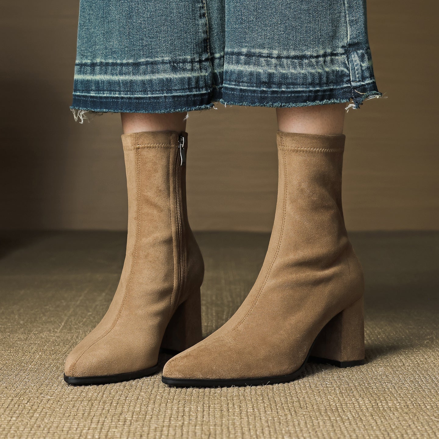 Sienna Suede Stiefel – Damen Mid-Calf Boots aus Wildleder-Look