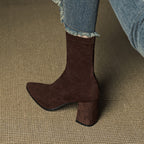 Sienna Suede Stiefel – Damen Mid-Calf Boots aus Wildleder-Look