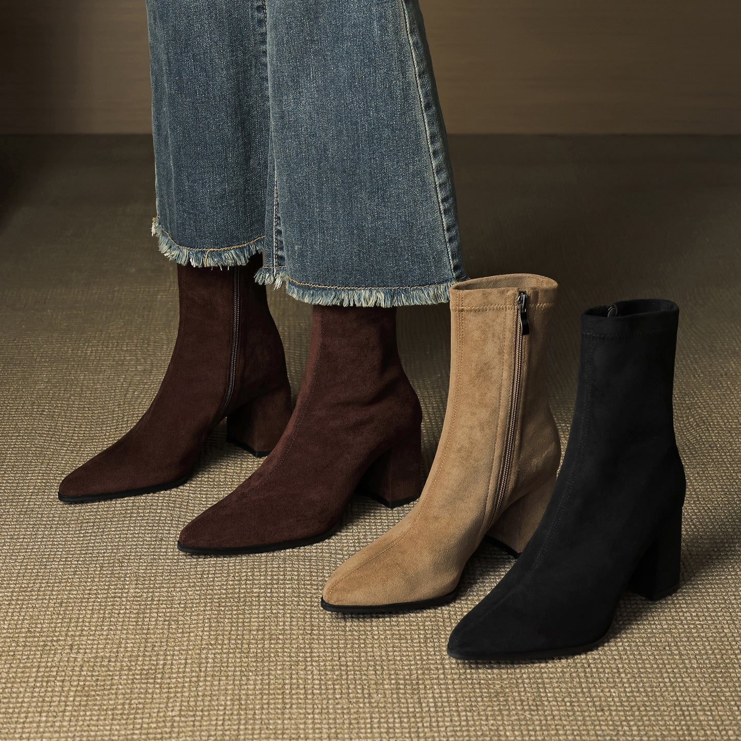 Sienna Suede Stiefel – Damen Mid-Calf Boots aus Wildleder-Look