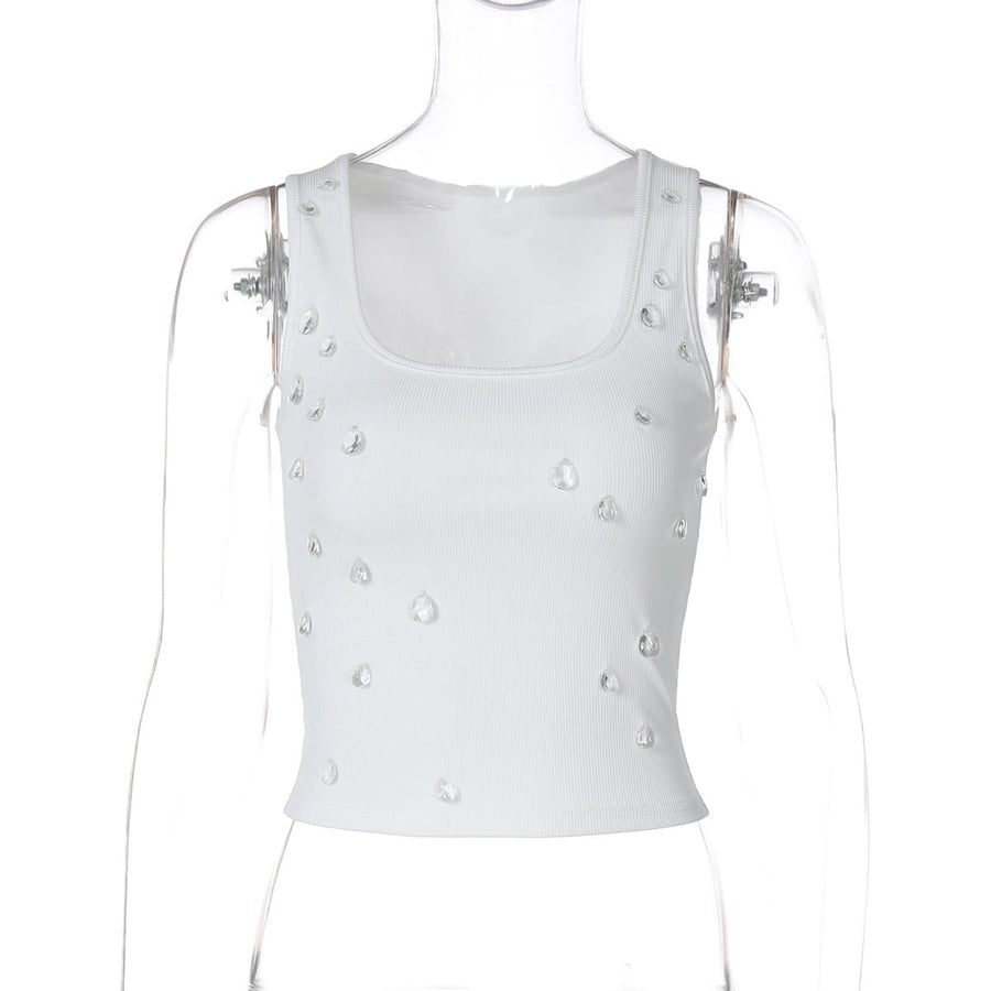 Liora - Crop Top Kurzärmliges Damenoberteil mit dekorativem Detail